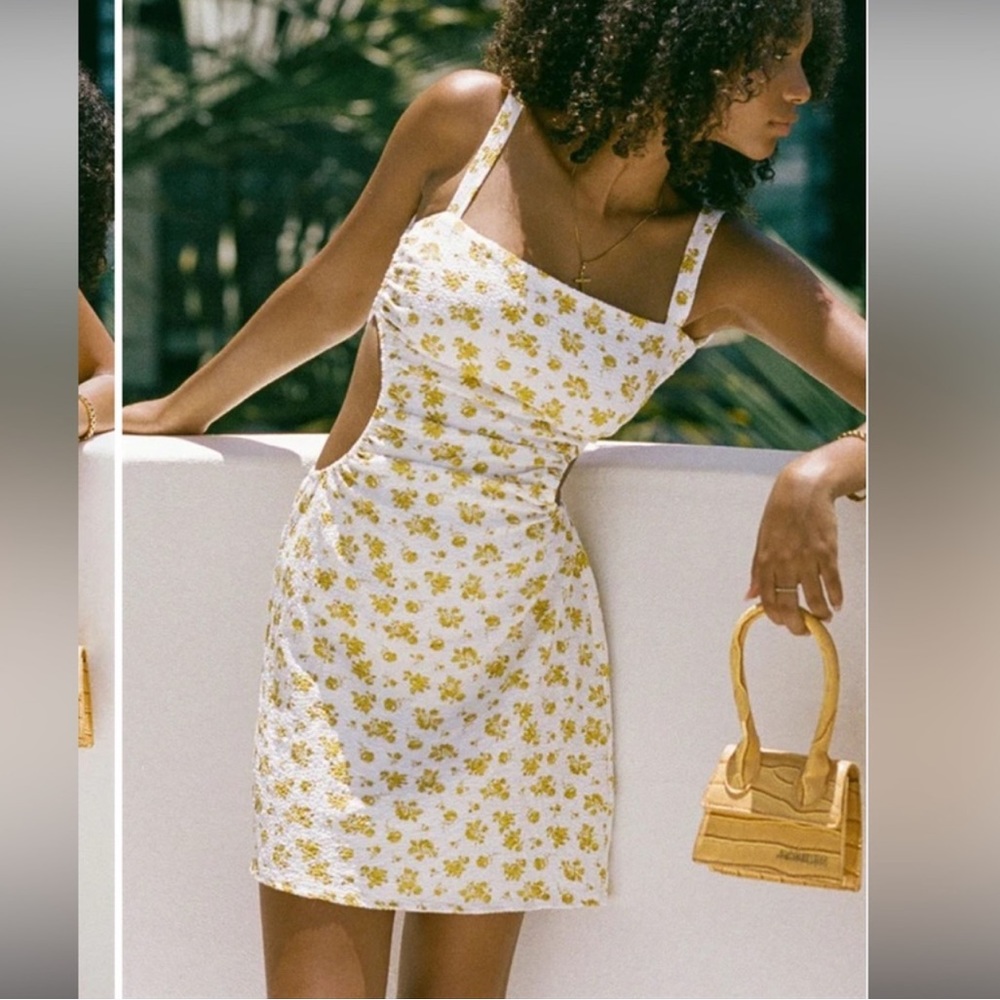 Sabo Skirt Backless Serafina Yellow Floral Dress Small